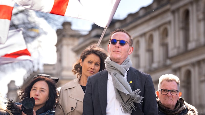 Laurence Fox attended the ‘Rally for British Culture’ protest, organised by Turning Point UK