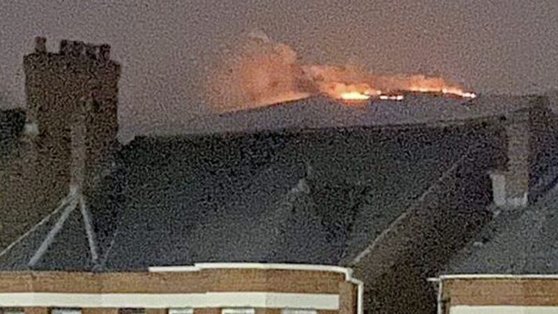 North Belfast councillor Mal O&#39;Hara tweeted images of the fire seen from the Cliftonville area 