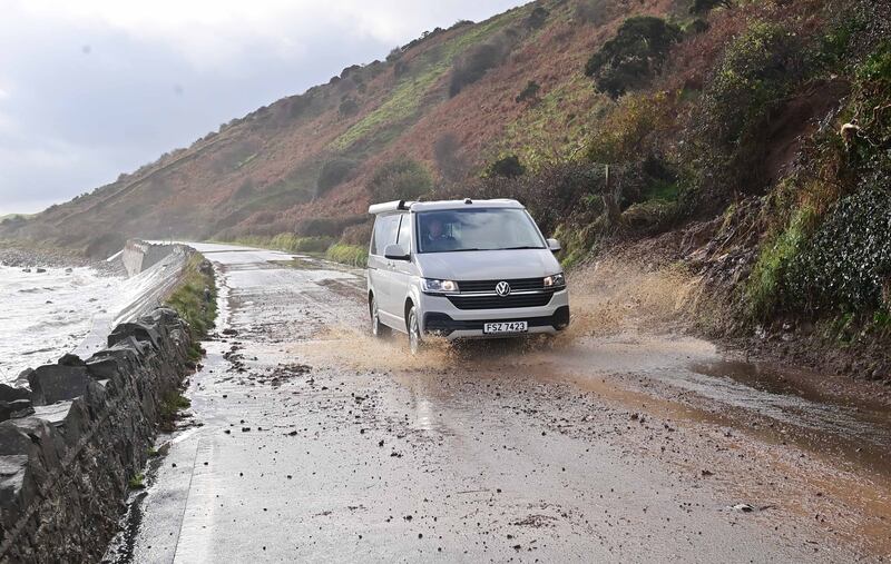 The Coast Road between Ballygally and Glenarm in Co Antrim was closed to traffic on Monday following a landslide. Picture, Colm LenaghanPacemaker