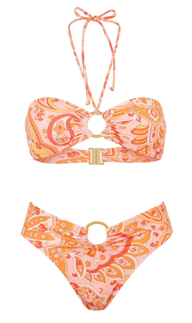 Very Lucy Mecklenburgh Ring Detail Halter Neck Bikini Top; Ring Detail High Waisted Bikini Brief