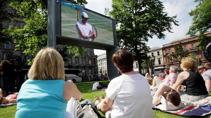 The big screen at Belfast City Hall could be no more after councillors voted for its removal. Picture by Cliff Donaldson 