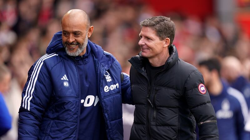 Manager Nuno Espirito Santo, left, hopes Nottingham Forest can build on their draw with Crystal Palace