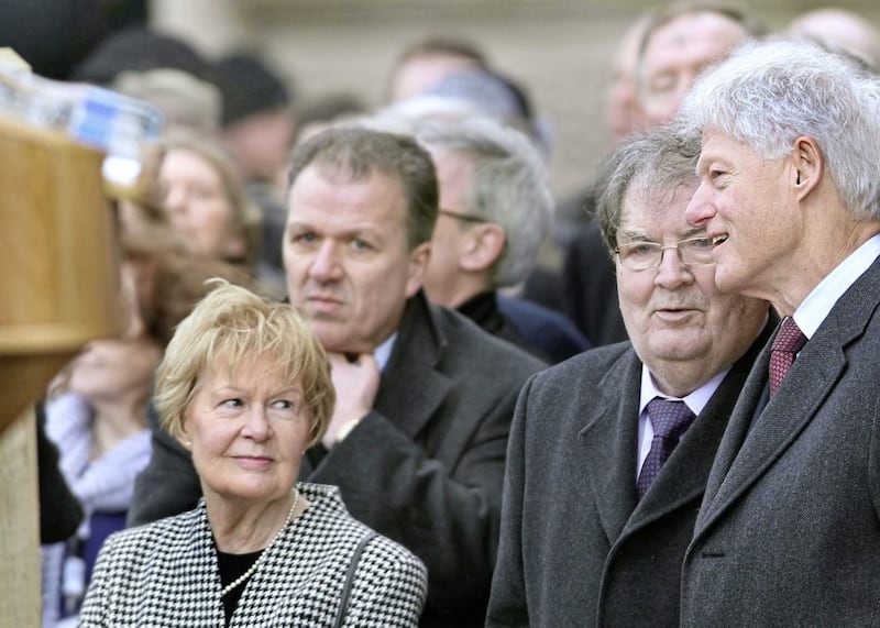 SDLP leader John Hume and his wife Pat last welcomed former US President to Derry in 2014. Picture: Margaret McLaughlin. 