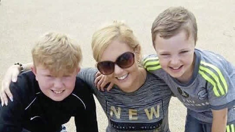Aundrea Bannatyne pictured with her two sons, Jack (left) and James (right) 