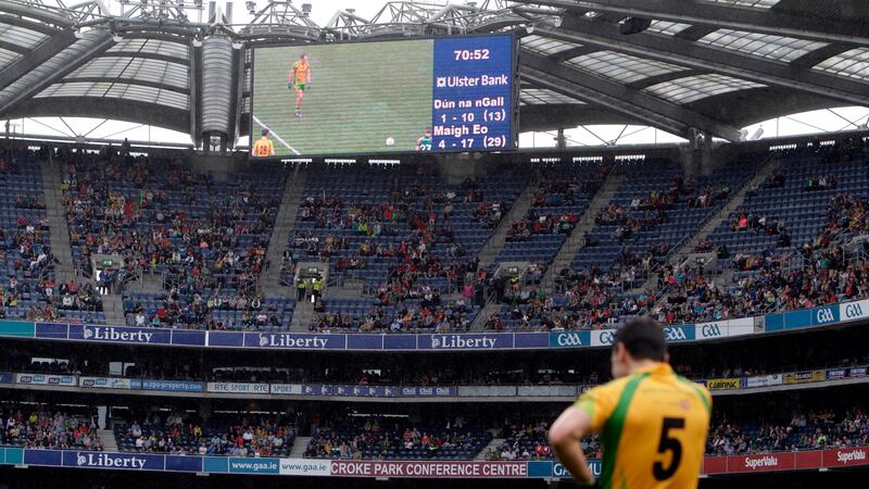 The scene at Croke Park the last time Donegal met Mayo in the All-Ireland Championship&nbsp;