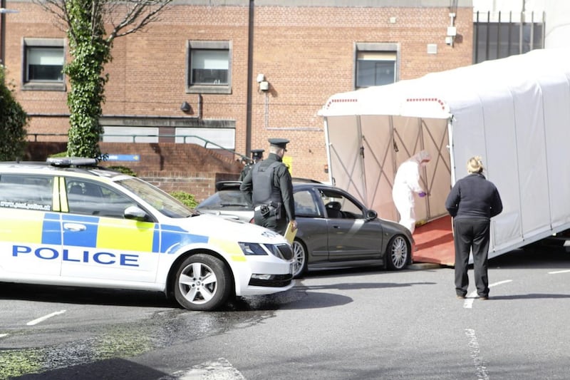 Police remove a car from the grounds of Belfast City Hospital on Sunday. Picture by Matt Bohill, Pacemaker