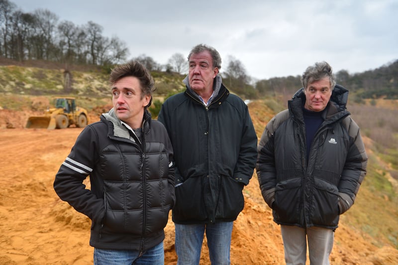 Richard Hammond, Jeremy Clarkson and James May in the final Top Gear show featuring the three presenters (Ellis O’Brien/BBC)