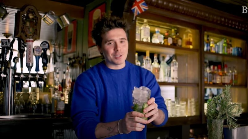 Brooklyn Beckham making his nutter's gin and tonic