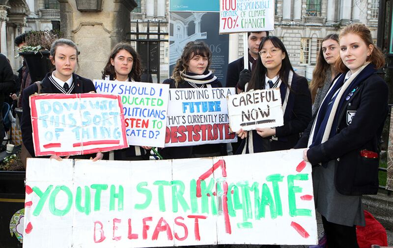 <span style="color: rgb(51, 51, 51); font-family: sans-serif, Arial, Verdana, &quot;Trebuchet MS&quot;; ">Students from Belfast's Methodist College join the protest outside City Hall</span>. Picture by Matt Bohill&nbsp;