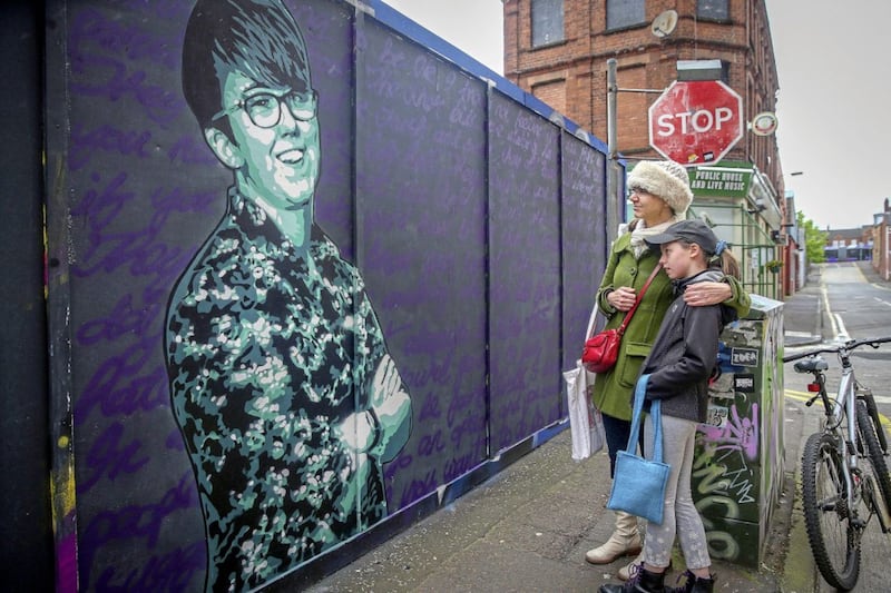 A mural of murdered journalist Lyra McKee in Kent Street, Belfast Picture Mal McCann. 