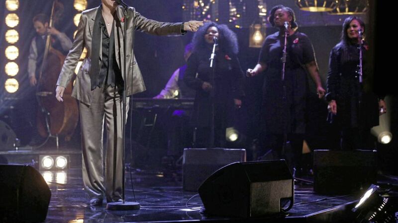 Annie Lennox of 80s pop group Eurythmics performs on the Graham Norton Show 