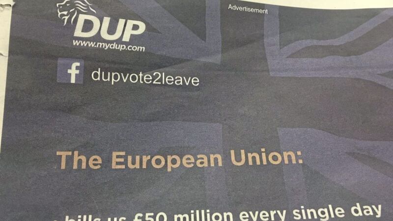 The pro-Brexit ad that appeared in the Metro newspaper 