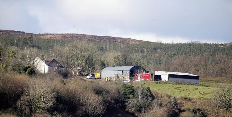 The isolated farmhouse in Derrylin where the fire happened. Picture by Mal McCann 