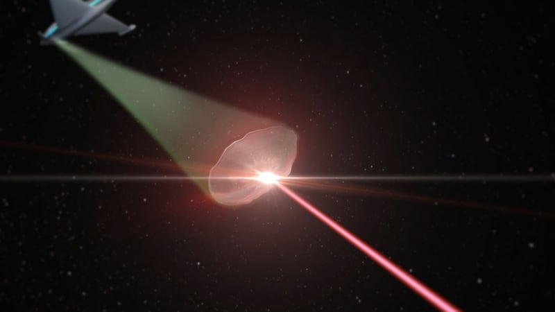 A space laser could turn the Earth's atmosphere into a giant magnifying glass and be used to spy on enemies in future wars