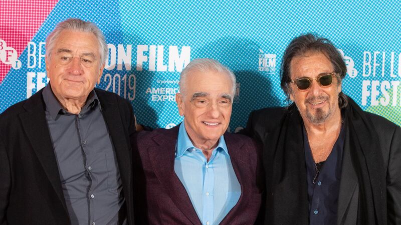 The crime drama stars Robert De Niro, Joe Pesci and Al Pacino.