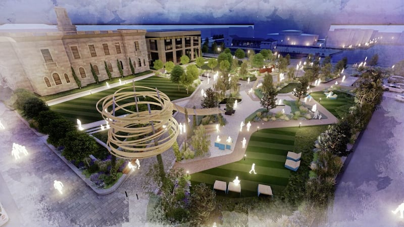 An artistic impression produced during the design of City Quays Gardens. 