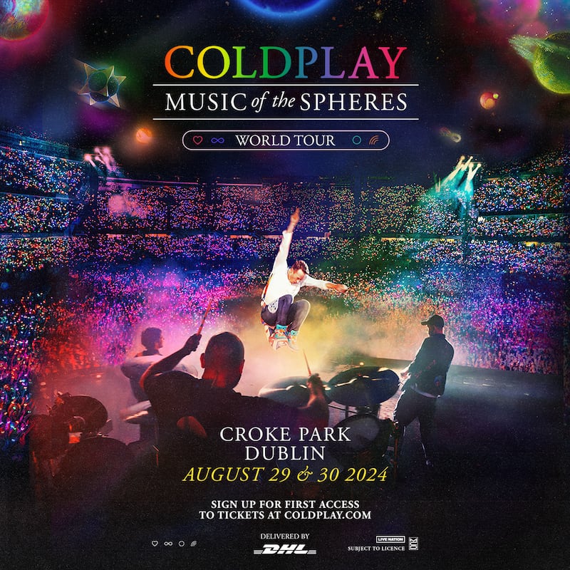 The poster for Coldplay's 2024 Croke Park concerts