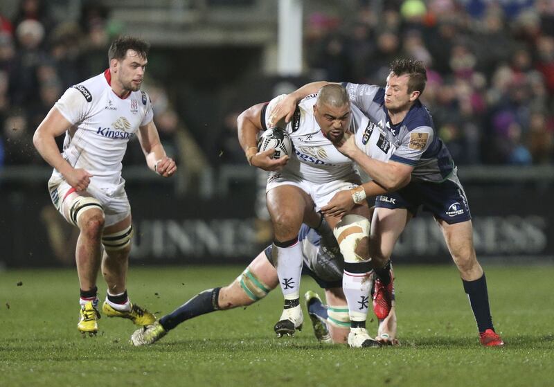 <address><strong>AH YOU AGAIN</strong>: Ulster&rsquo;s&nbsp;Rodney Ah You charges forward during the Guinness Pro 12 League clash with his former team Connacht at Kingspan Stadium last night. Ulster won 23-7. Picture by John Dickson/Dicksondigital