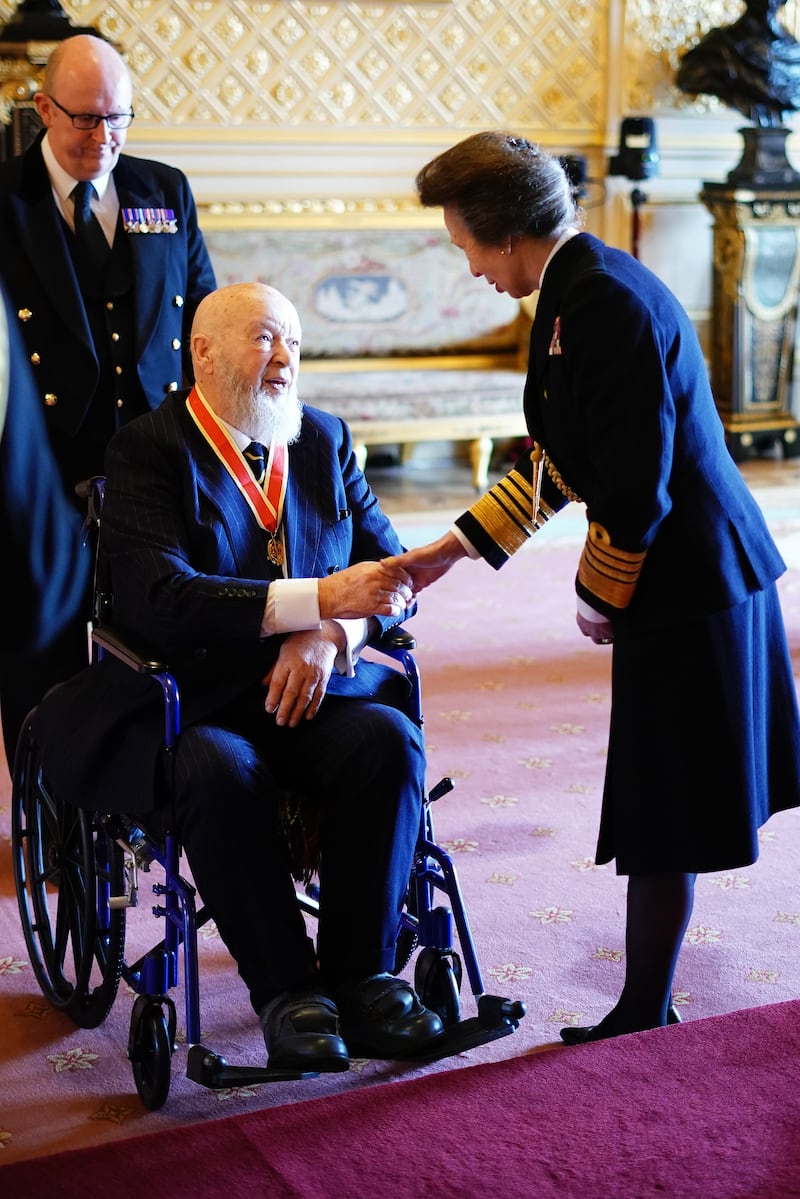Sir Michael Eavis was honoured by the Princess Royal