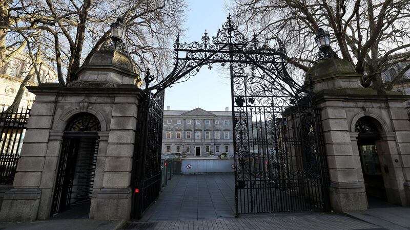 The gates of Leinster House, Dublin, the seat of the Oireachtas (Brian Lawless/UK)