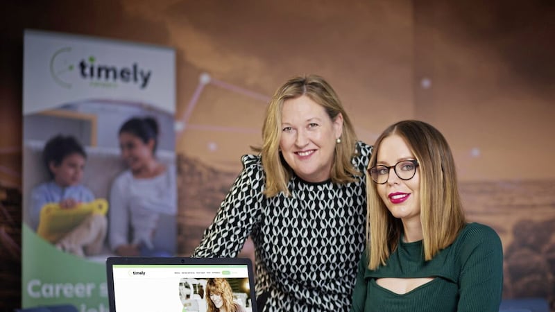 Pictured at the launch of Timely Careers, the north&rsquo;s first support service and jobs platform specialising in only flexible, part time, job share and term time job opportunities, are Roseann Kelly (WIB Group) and Vanessa Milliken (Timely Careers) 