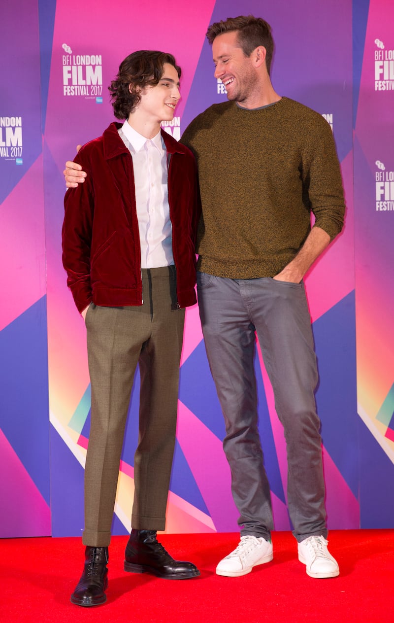Timothee Chalamet (left) and Armie Hammer