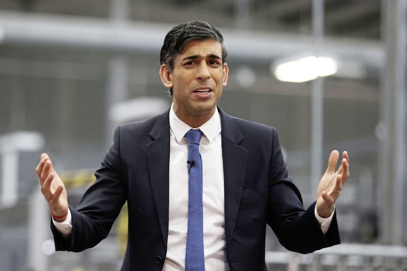 Prime Minister Rishi Sunak pictured during a visit to Coca-Cola HBC in Lisburn. Picture by Liam McBurney/PA Wire 