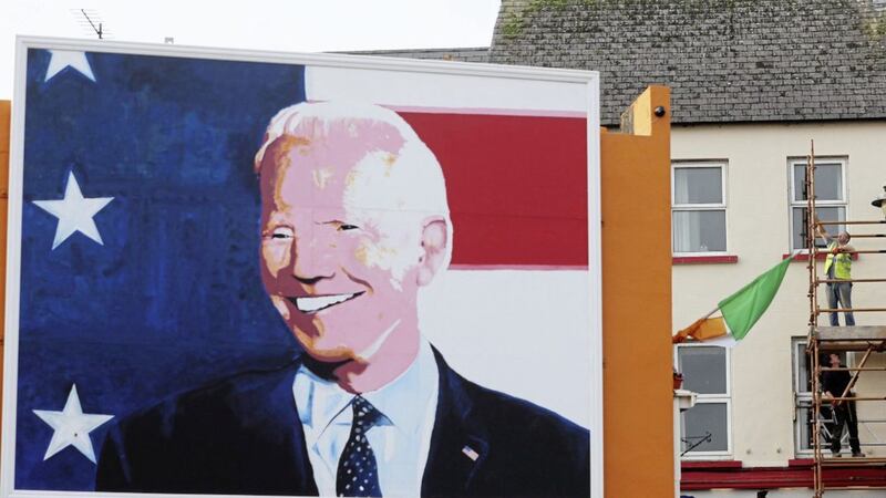 A mural of US President Joe Biden in Ballina, Co Mayo. Picture by Brian Lawless/PA Wire 