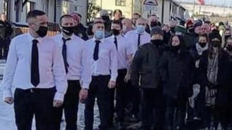Eamon McCourt&#39;s funeral cortege was flanked by a family &quot;guard of honour&quot;. 
