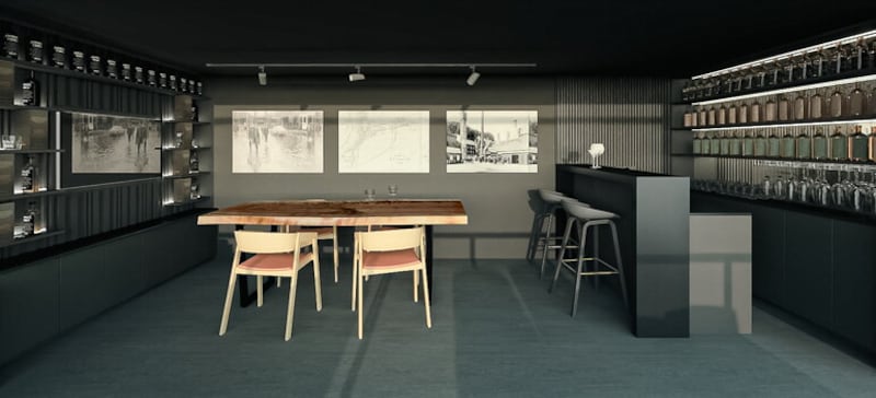 A design for Two Stack's new in-house blending and cocktail experience. 