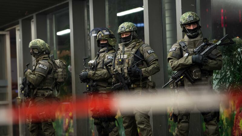 German special police stand in front of Munich's main train station after police warned of 'imminent threat' of terror attack and ordered two train stations to be cleared. Picture by&nbsp;(Sven Hoppe, dpa via Associated Press&nbsp;