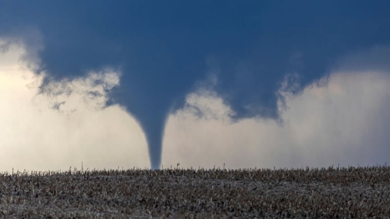 A tornado is seen near north of Waverly, Nebraska (Chris Machian/Omaha World-Herald via AP)
