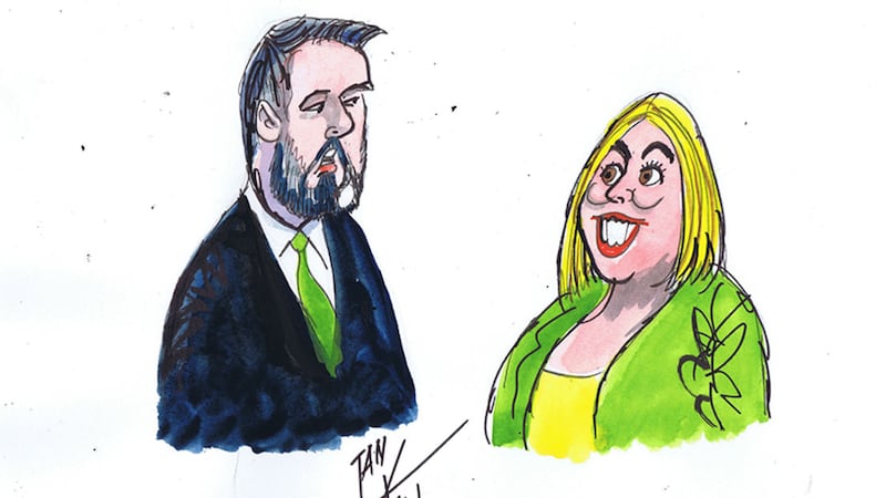 SDLP leader Colum Eastwood is hoping take the Foyle seat from Sinn F&eacute;in's Elisha McCallion. Cartoon by Ian Knox&nbsp;