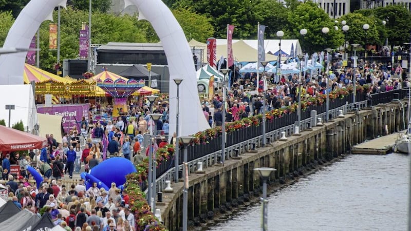 Huge crowds have been flocking to Derry&#39;s maritime festival on the banks of the River Foyle.  