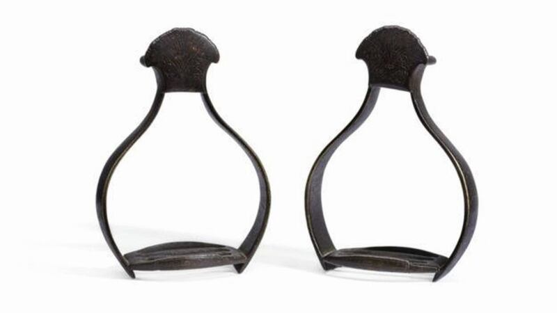 A pair of riding stirrups worn by King Billy at the Battle of the Boyne in 1690 