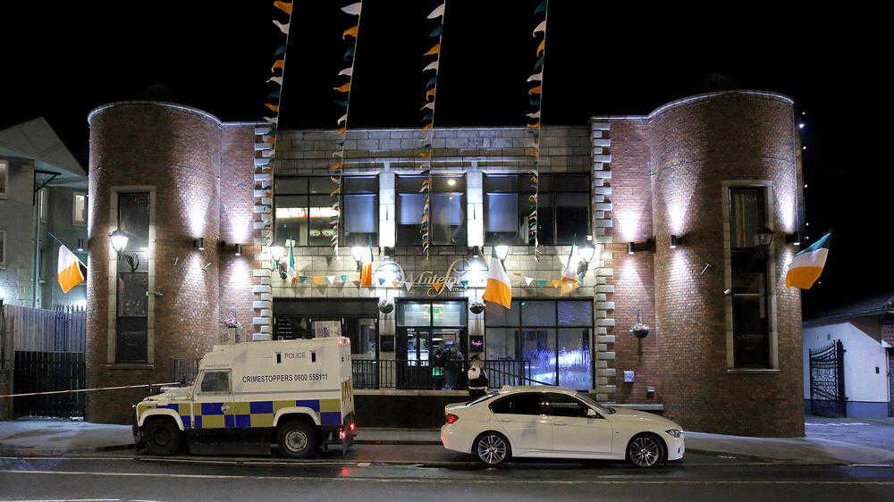 The scene at the Whitefort bar and restaurant on Andersonstown Road in west Belfast, following reports of a street brawl. Picture by Cliff Donaldson