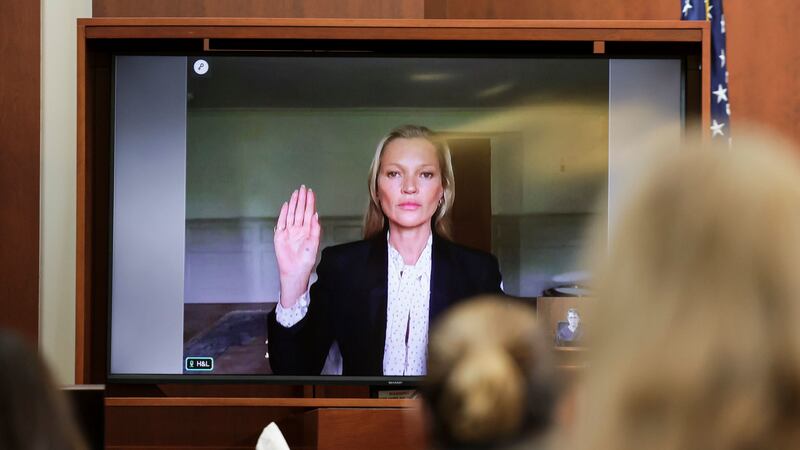 The supermodel appeared in a Virginia court by videolink to give evidence which lasted barely two minutes.