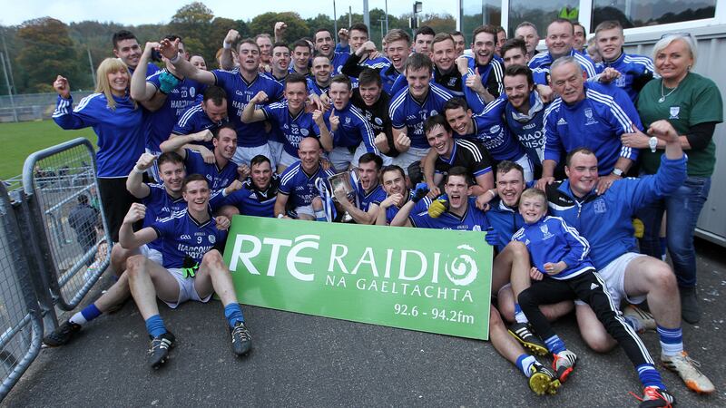 Naomh Conaill celebrate their Donegal SFC final victory against holders St Eunan's