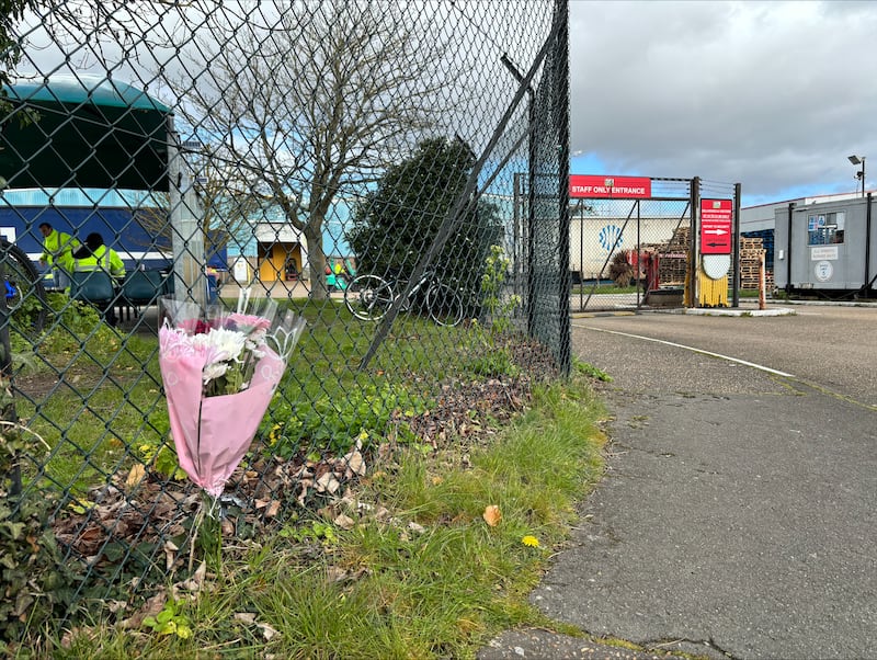 Flowers outside EGL Homecare in Shoeburyness, Essex where Gogglebox’s George Gilbey died after a fall
