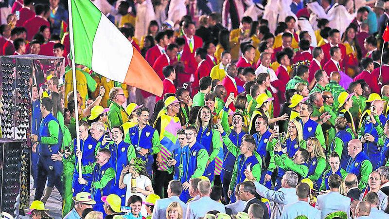Ireland's flag bearer Paddy Barnes leads his country during the Rio Olympic Games 2016 Opening Ceremony at the Maracana, Rio de Janeiro, Brazil&nbsp;