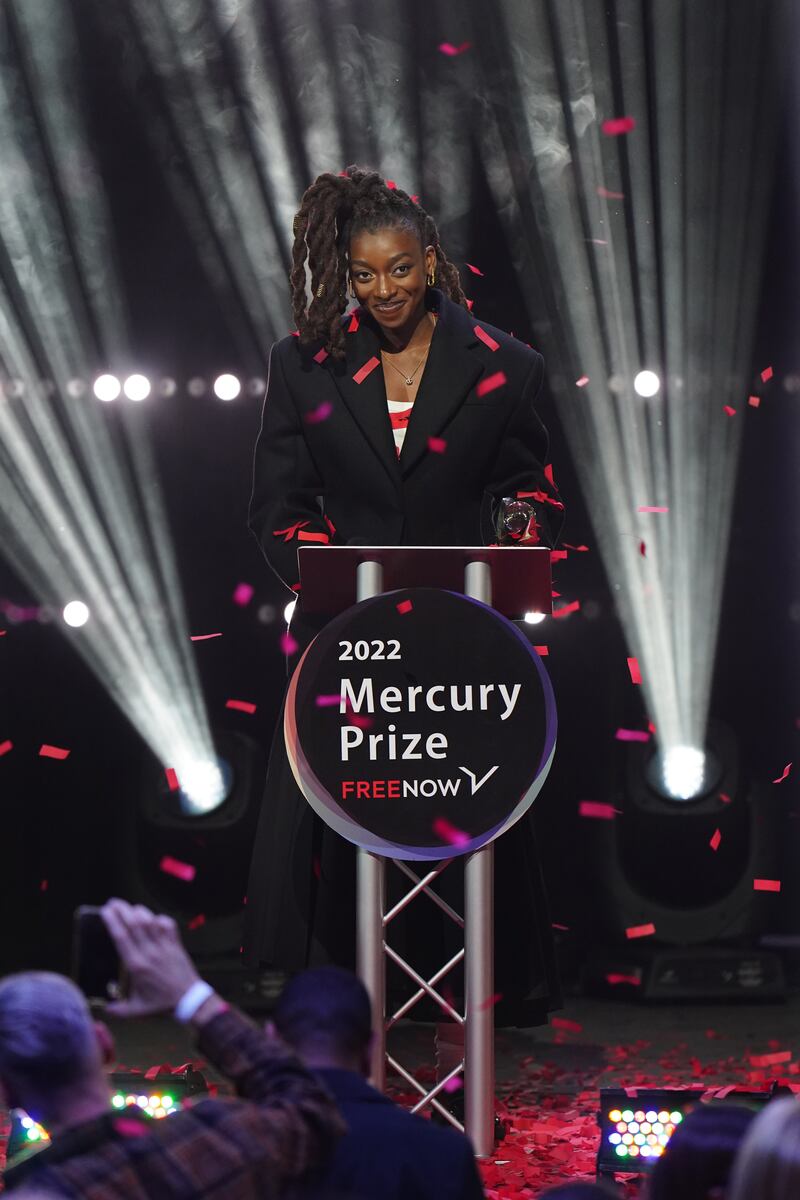 Little Simz accepting the Mercury Prize 2022