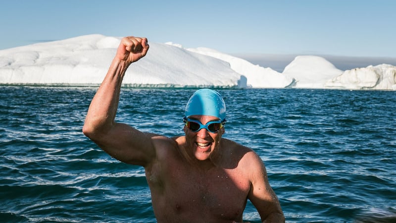 The UN patron of the oceans swam nearly five miles in the Ilulissat Icefjord in 14 sessions over 12 days. 