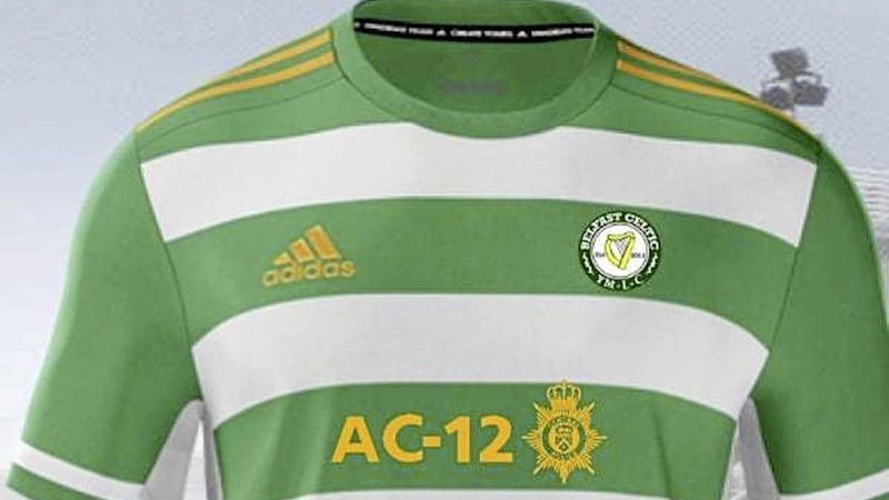 The kits will feature the slogan AC-12. Picture from Belfast Celtic Young Men &amp; Ladies/ Twitter 