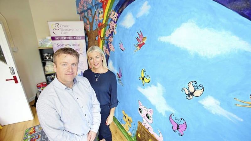 Martin and Susan Trainor in the room dedicated to their daughter Ella at the Cruse bereavement offices in Newry. Picture by Mal McCann 