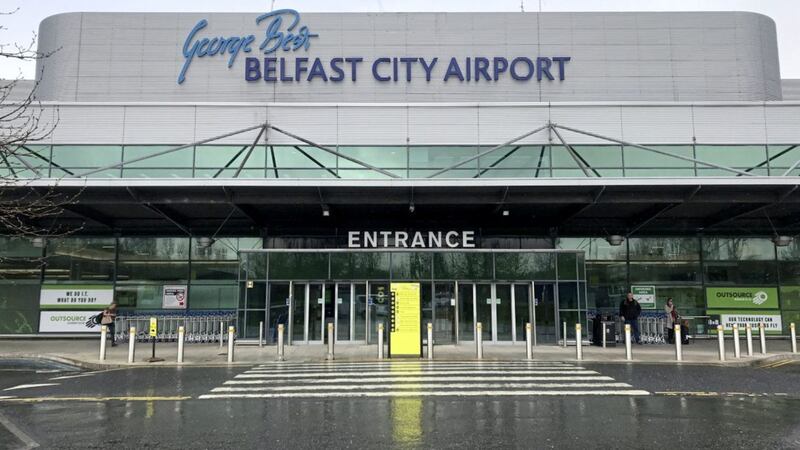 Entrance of George Best Belfast City Airport after Flybe flights at the airport were cancelled. Flybe has blamed a shortage of pilots as one of the reasons after it cancelled dozens of flights from airports around the UK on Wednesday Picture by Liam McBurney/PA 