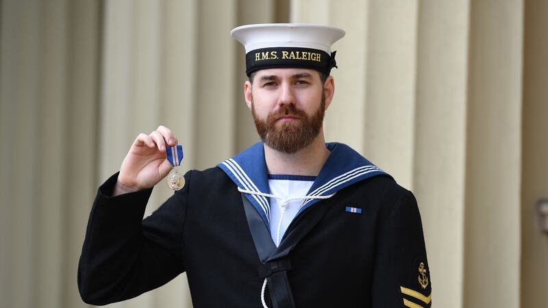 David Groves and the HMS Argyll rushed to the aid of the burning vessel.