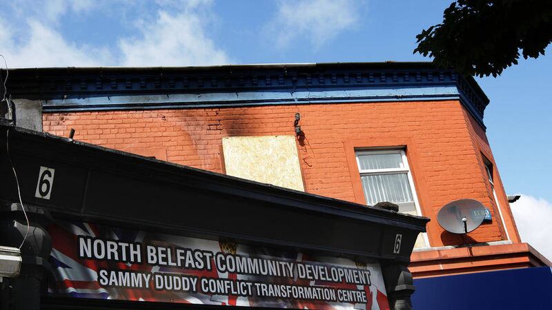 Three petrol bombs were thrown into the Sammy Duddy Conflict Transformation Centre. Picture by Ann McManus 