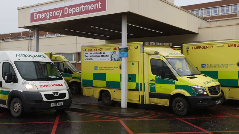 &nbsp;Ambulances outside the emergency department entrance of Craigavon Area Hospital. Deputy First Minister Michelle O'Neill has warned Northern Ireland is currently experiencing is pandemic worst case scenario.