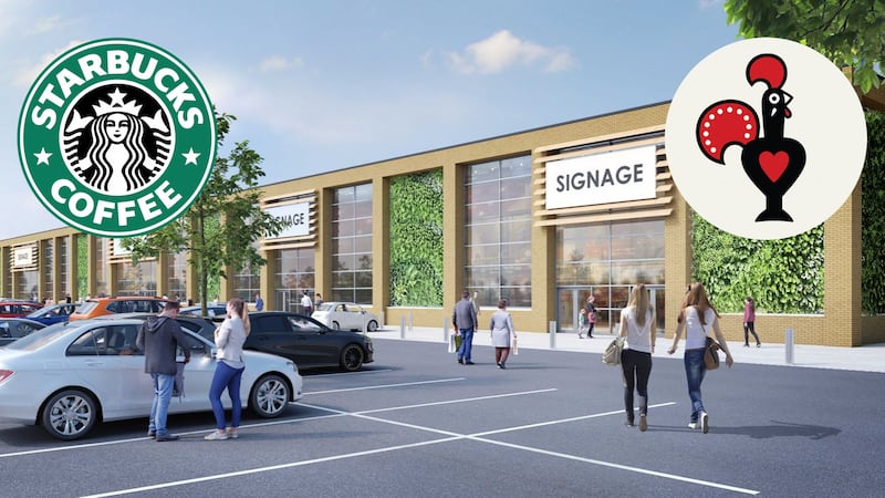 Nandos and Starbucks have signed up for new outlets as part of the first phase of the Sprucefield Retail Park expansion. The next phase entails new retail units (pictured) and a new hotel.
