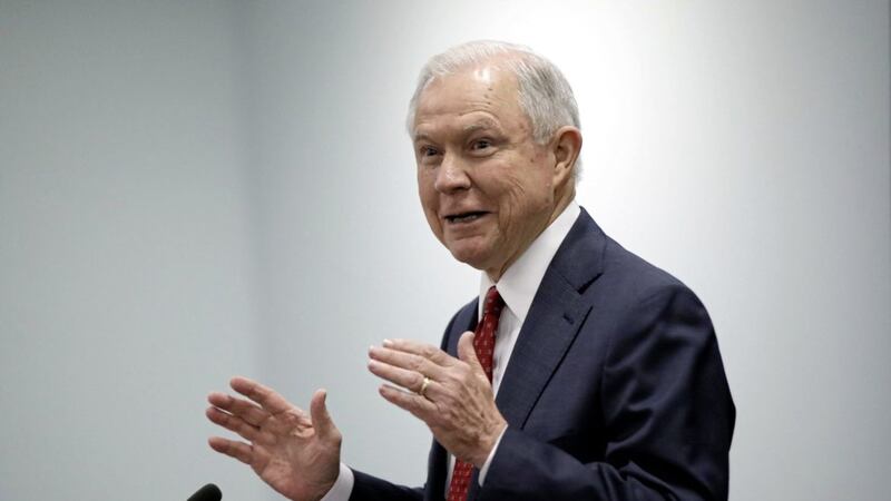 Attorney General Jeff Sessions speaks at the US Attorney&#39;s Office in Philadelphia 